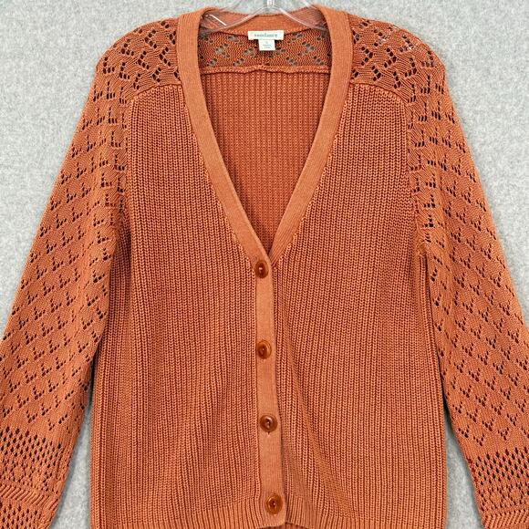 Sundance My Darling Pointelle Knit Cardigan Sweater Size S Feminine Autumnal - Picture 3 of 14